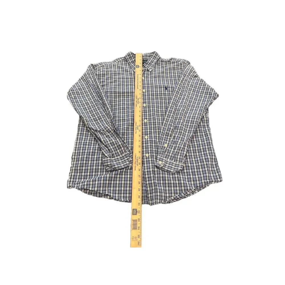 Polo Ralph Lauren Men’s Blue White Plaid Button Down Long Sleeve Shirt